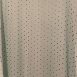 Mint green shirt with gold polka dots